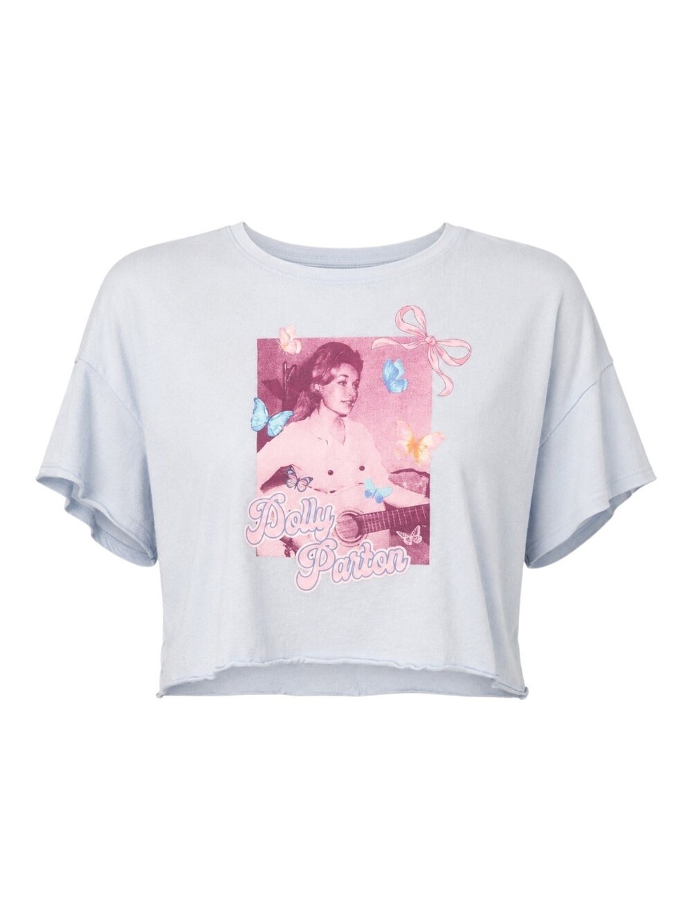Old Navy Dolly Parton Graphic Tee Juniors XL Cropped Blue Country Music T-shirt
